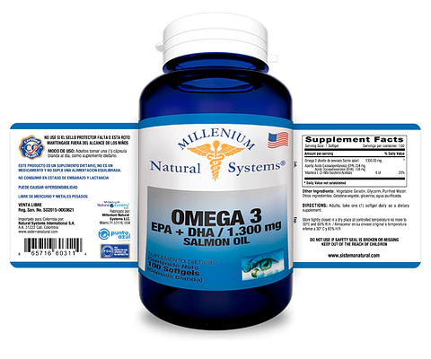 Omega 3 Epa + Dha 1300 mg 100 Sofgetls Natural Systems