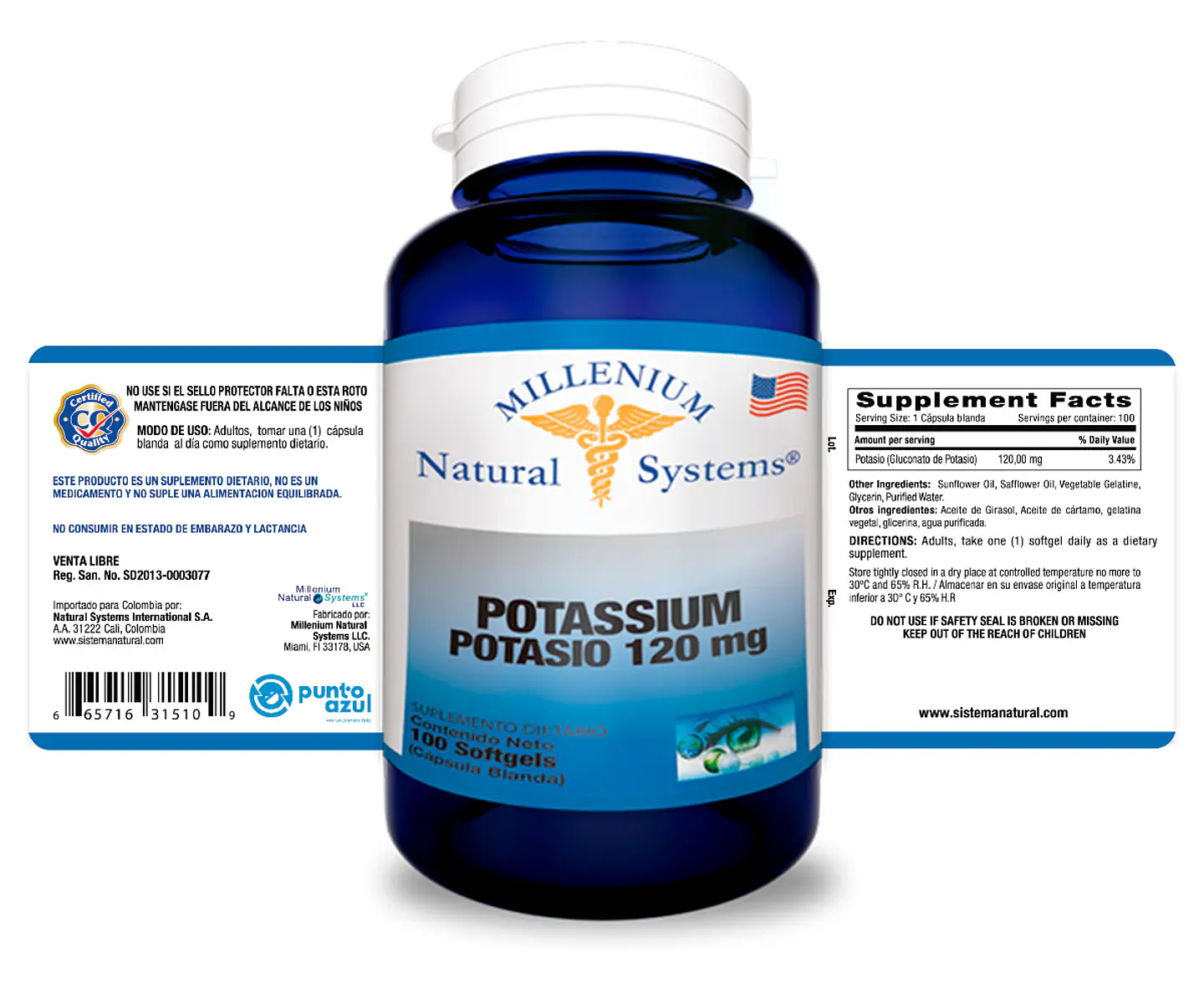 Potasio 120 mg 100 Sofgetls Natural Systems 2