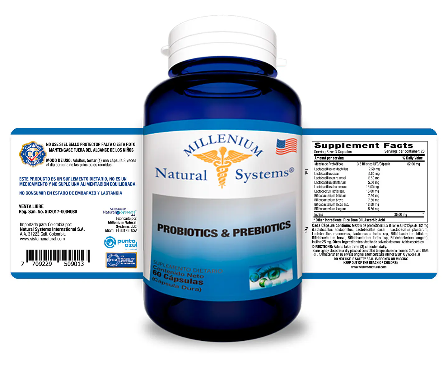 Probioticos y Prebioticos 60 Capsulas Natural Systems 2