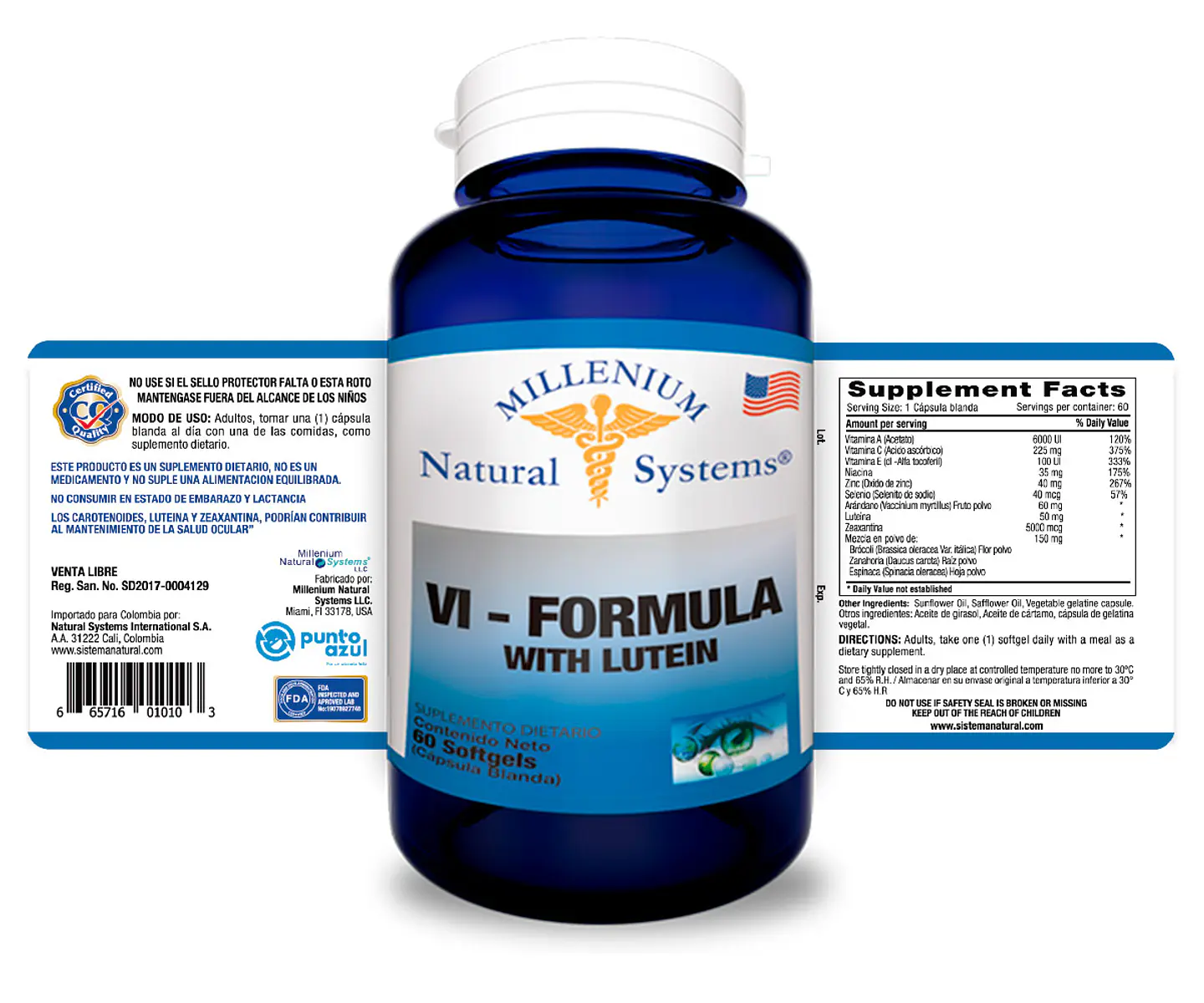 VI Formula Con Luteina 60 Sofgetls Natural Systems 2