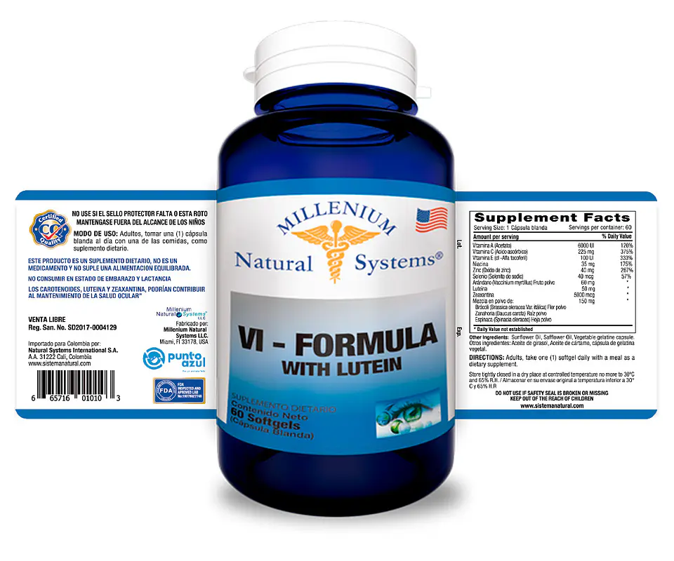 VI Formula Con Luteina 60 Sofgetls Natural Systems 2