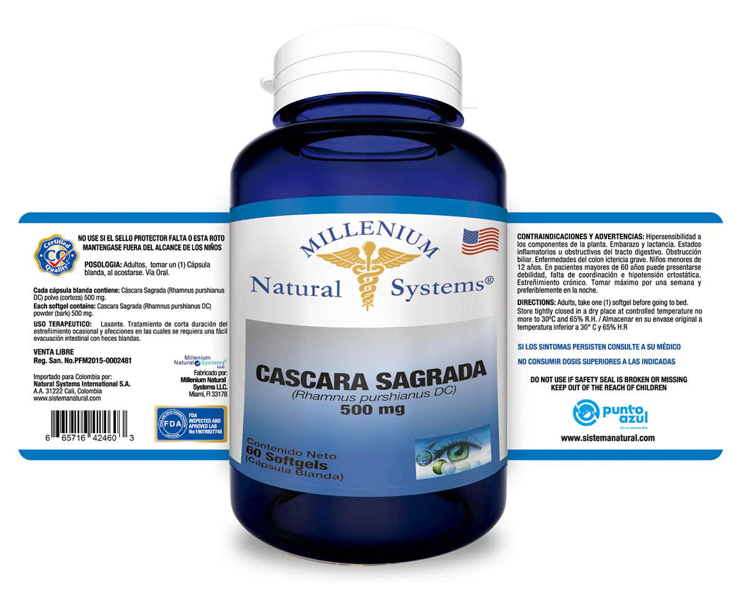 Cascara Sagrada 500mg 60 Sofgetls Natural Sytems 2