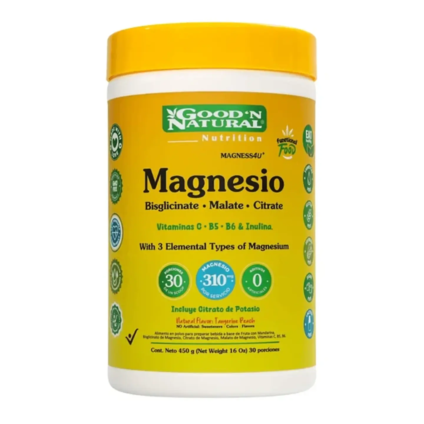 Magnesio Bisglicinato Malato Citrato 450g Good Natural 1