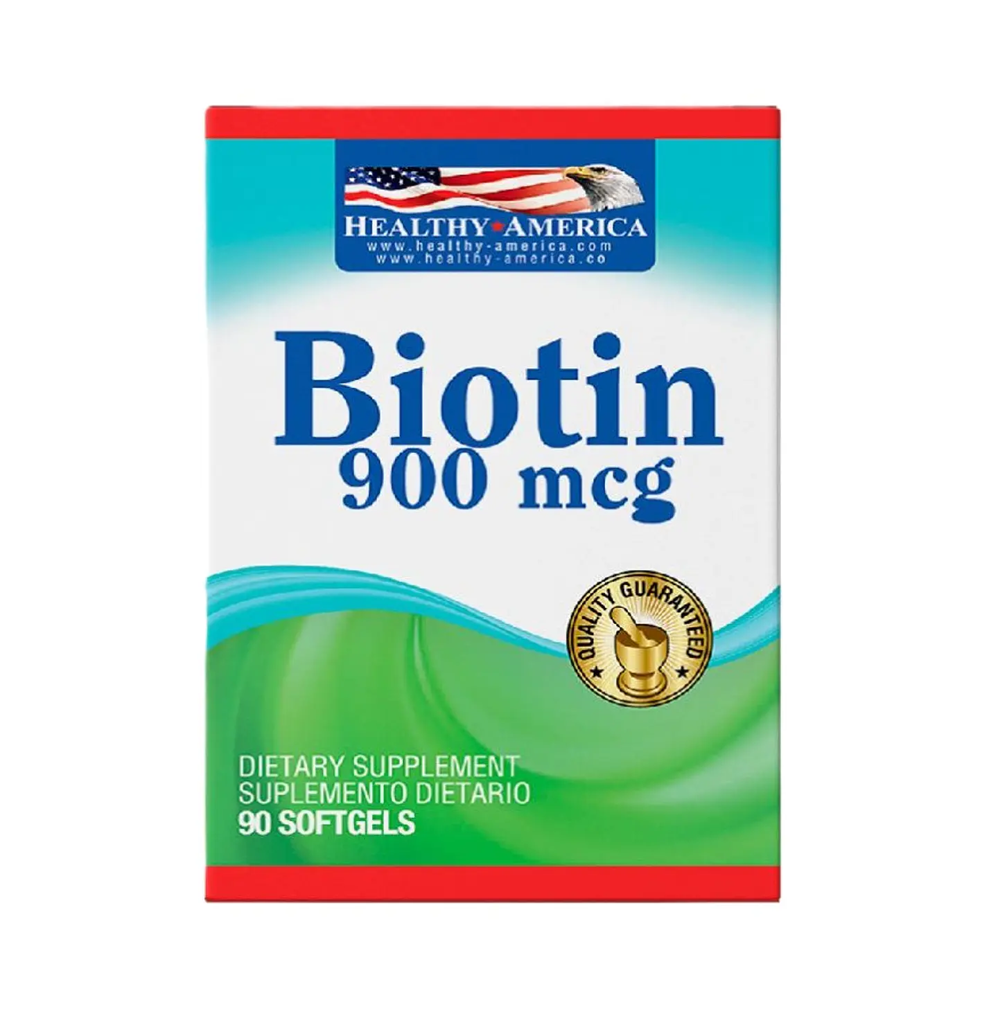 Biotina 900Mcg 90Softgels Blister Healthy America 1