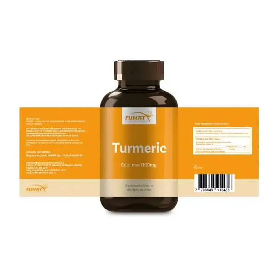 Curcuma Turmeric 60 Capsulas Funat 2