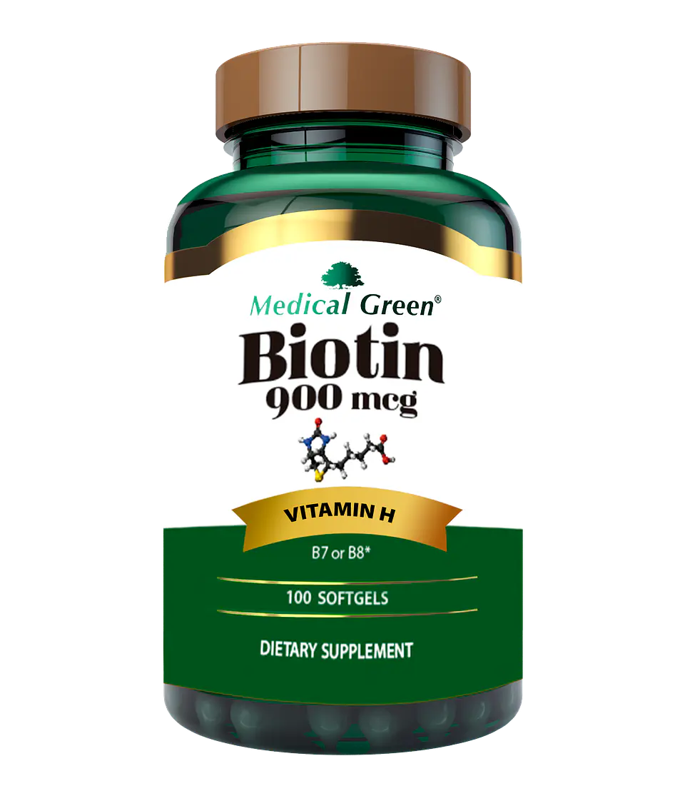 Biotina 900Mcg 100 Softgels Medical Green 1