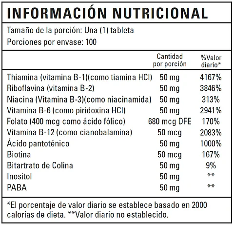 B Complex 100Tabletas Medical Green