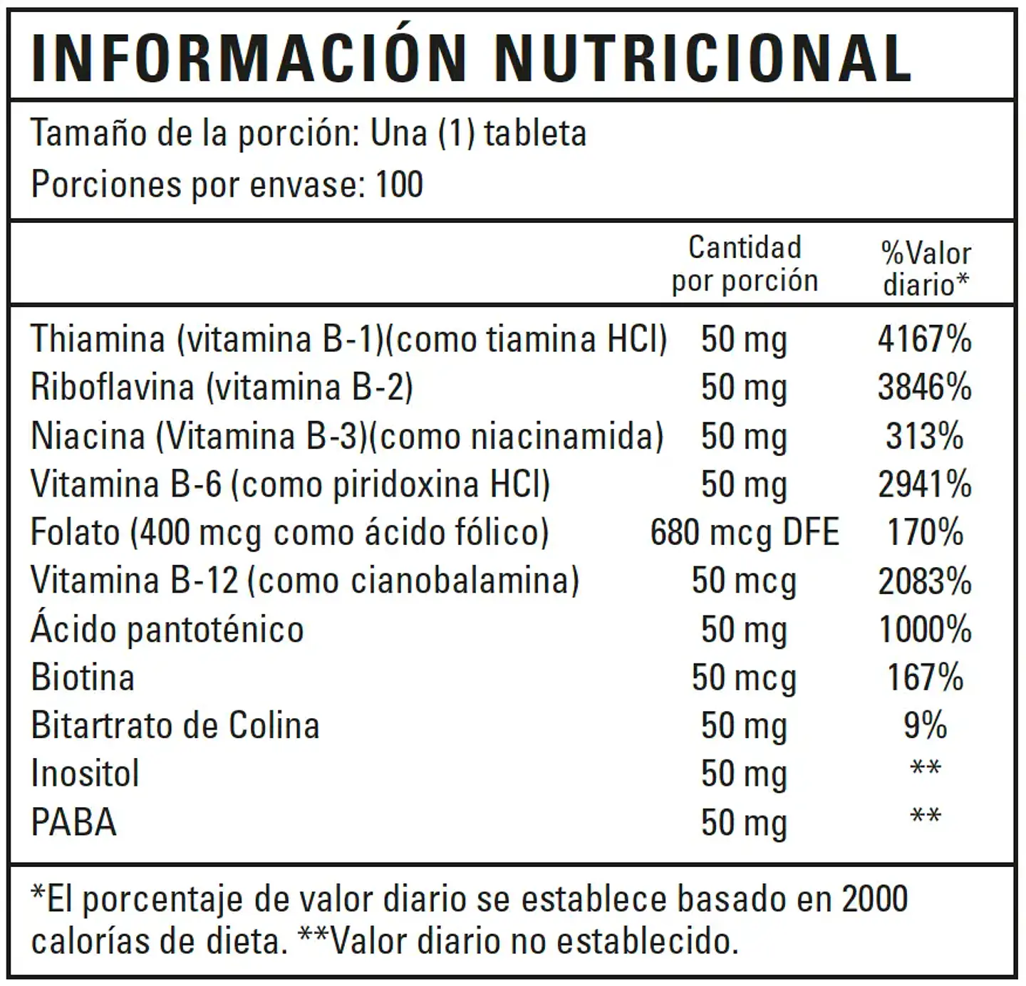 B Complex 100Tabletas Medical Green 2