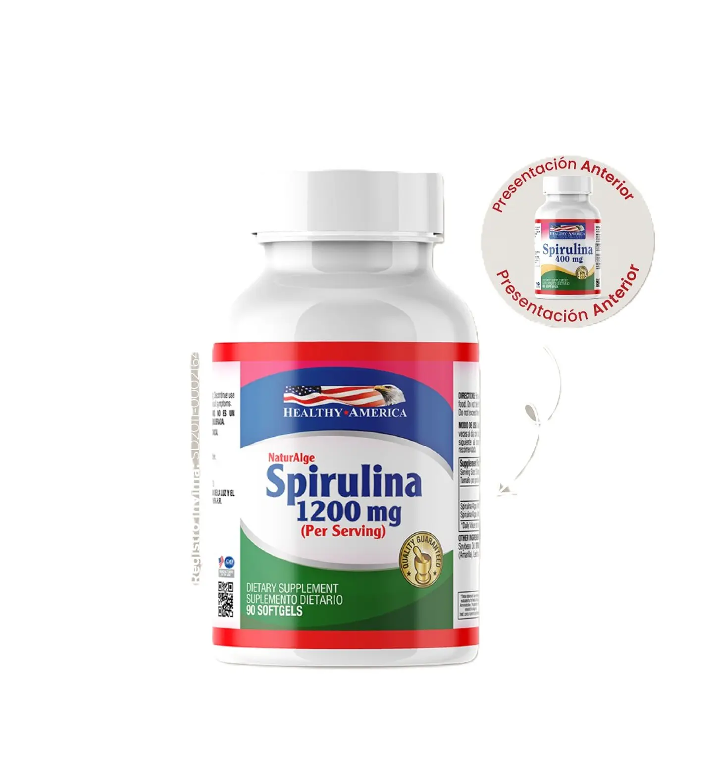 Liquid Spirulina Algae 1200Mg 90Softgels Healthy America 1