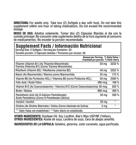 Complejo B50 Complex Complete 60Softgels Healthy America