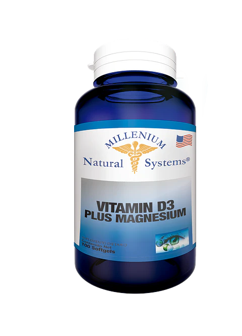 Vitamina D3 + Magnesio 100 Sofgetls Natural Systems