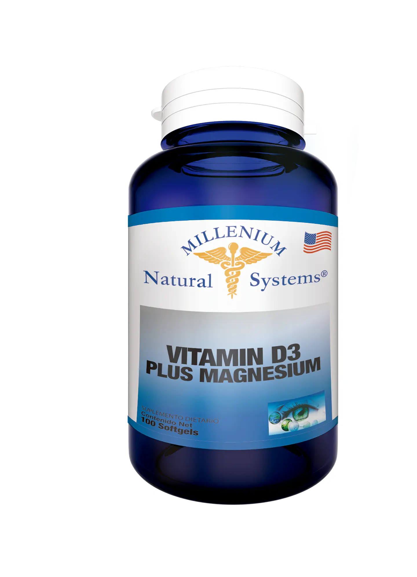 Vitamina D3 + Magnesio 100 Sofgetls Natural Systems 1