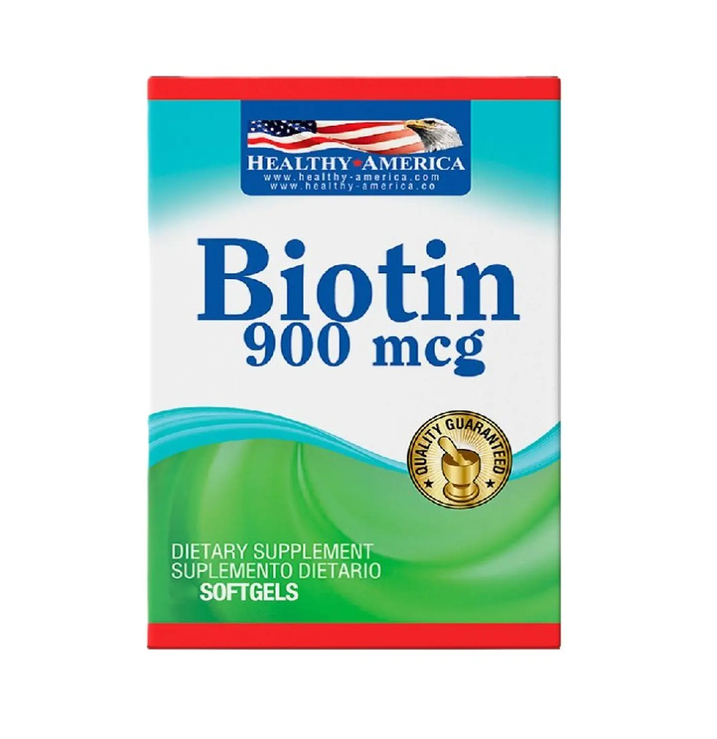 Biotina 900Mcg 30Softgels Blister Healthy America 1