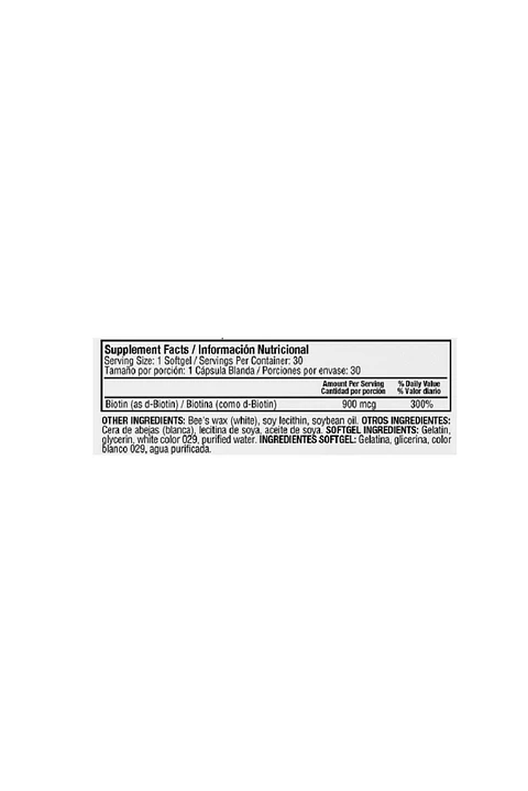 Biotina 900Mcg 30Softgels Blister Healthy America