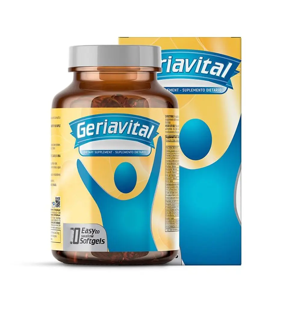 Multivitaminico Geriavital 60 Softgels Glass Bottle Healthy America 1