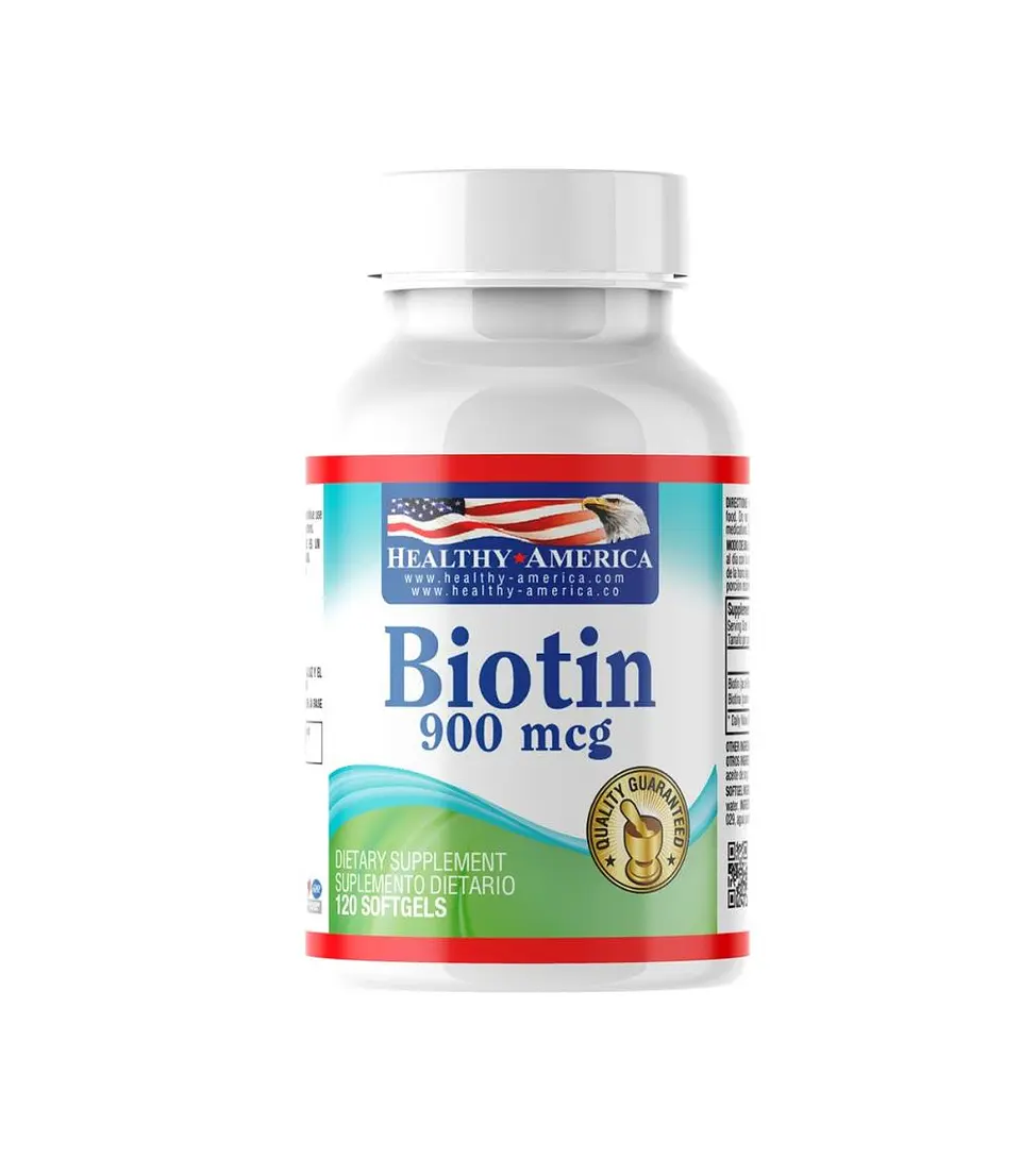Biotina 900Mcg 120Softgels Healthy America 1