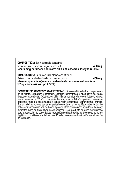 Cascara Sagrada 450Mg 60Capsulas Healthy America