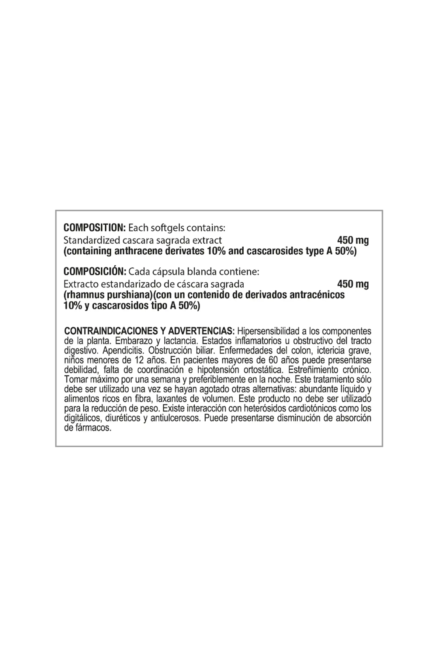 Cascara Sagrada 450Mg 60Capsulas Healthy America 2