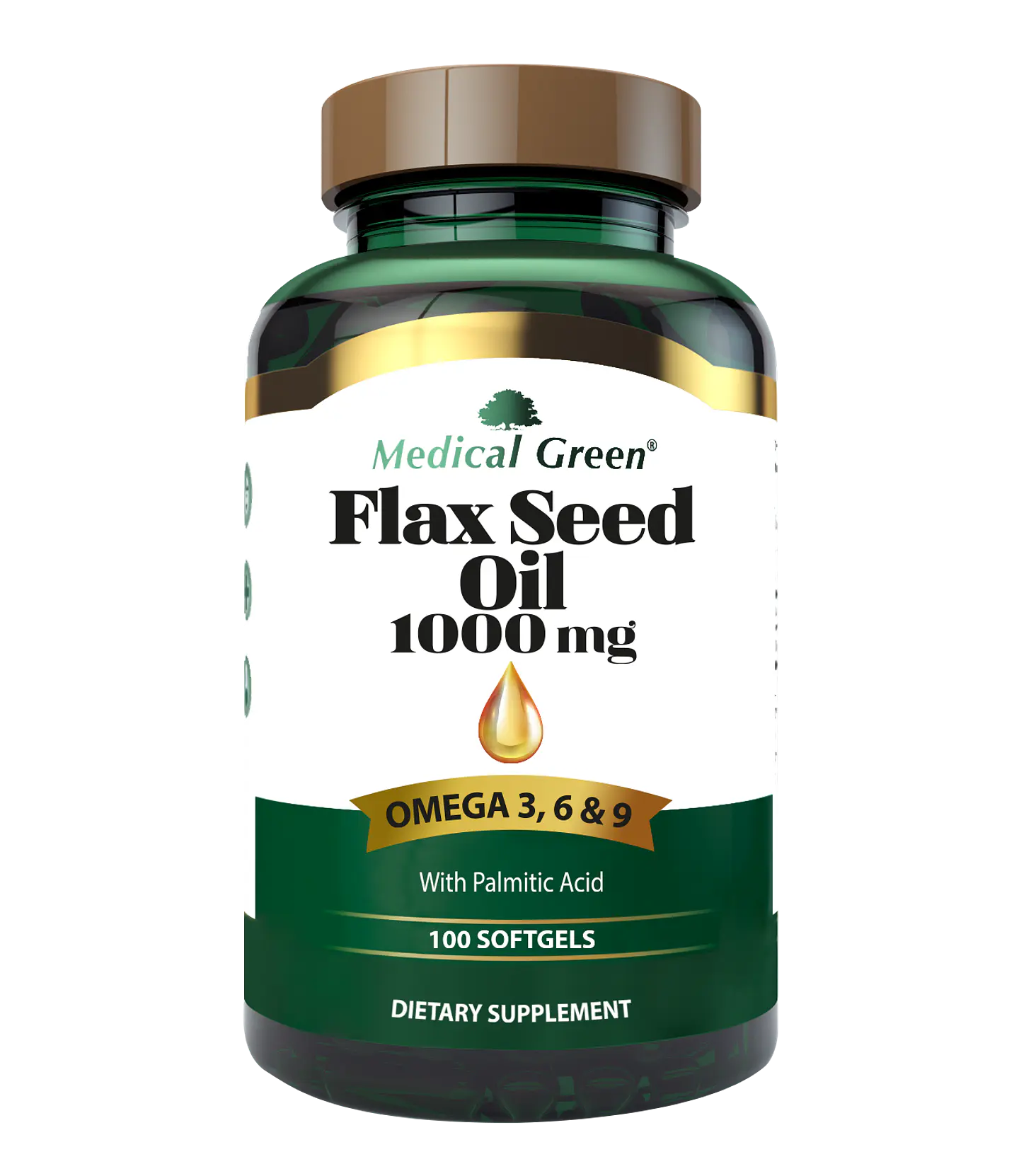 Flaseed Oil 1000Mg 100Softgels Medical Green 1