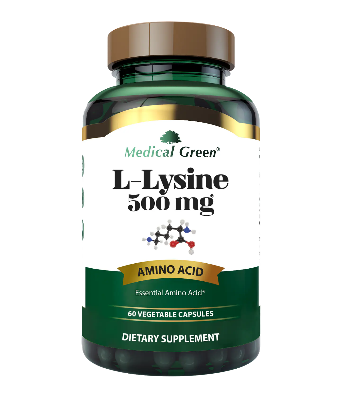L Lysine 500 Mg 60 Tabletas Medical Green 1