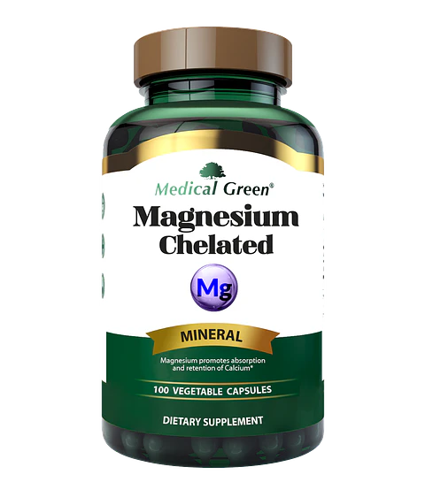 Magnesium 400 Mg Chelated 100 Caps Medical Green