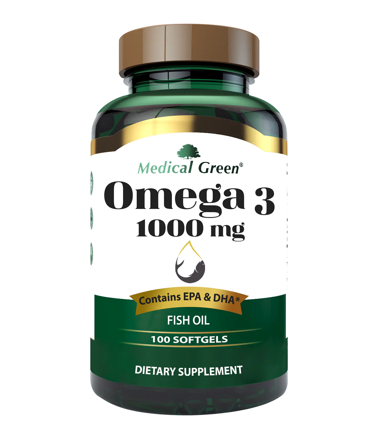 Omega 3 100 Softgels Medical Green 1