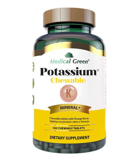 Potasio 595 Mg Masticable 100 Tabletas Medical Green