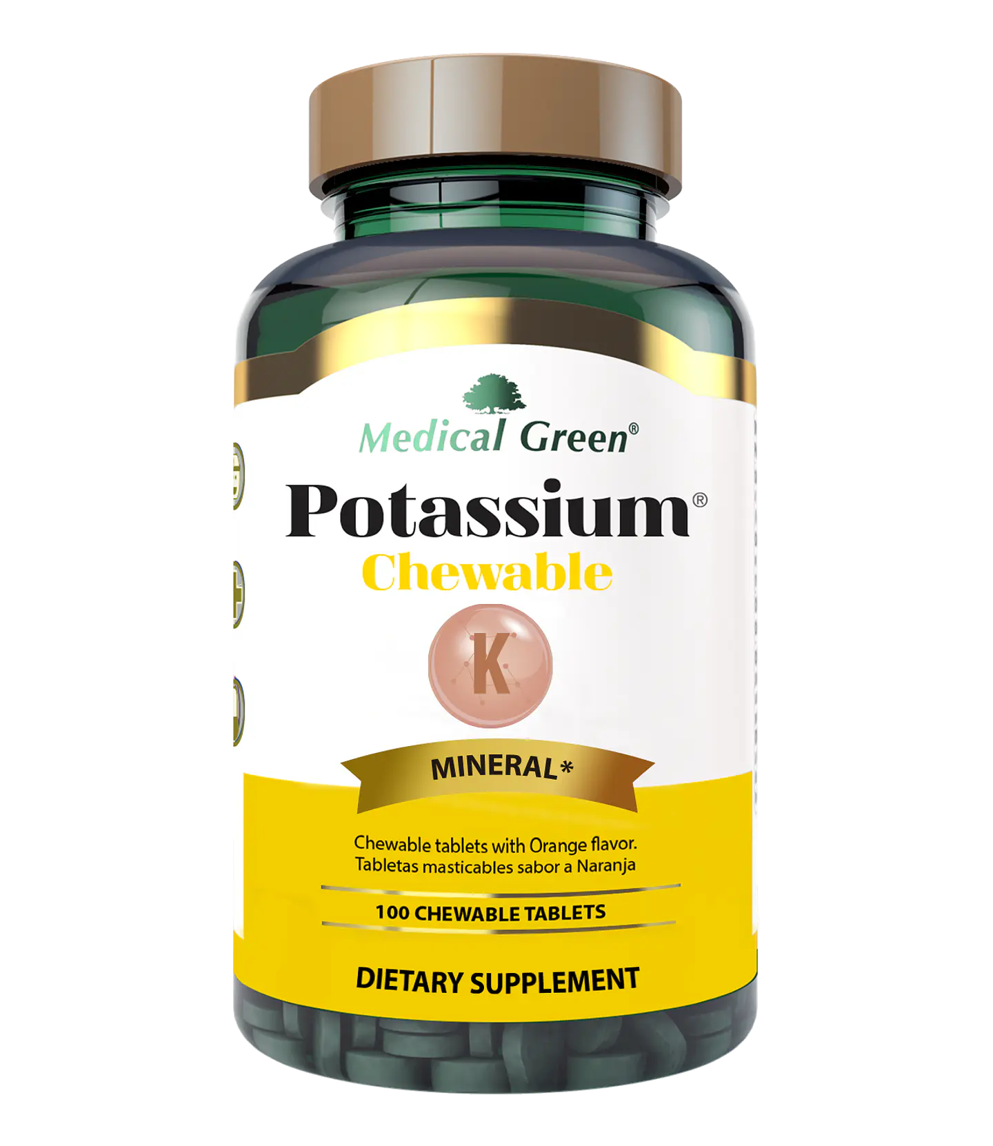 Potasio 595 Mg Masticable 100 Tabletas Medical Green 1