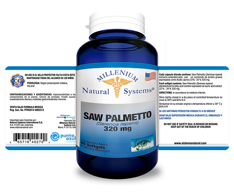 Saw Palmetto 320mg 60 Sofgetls Natural Systems