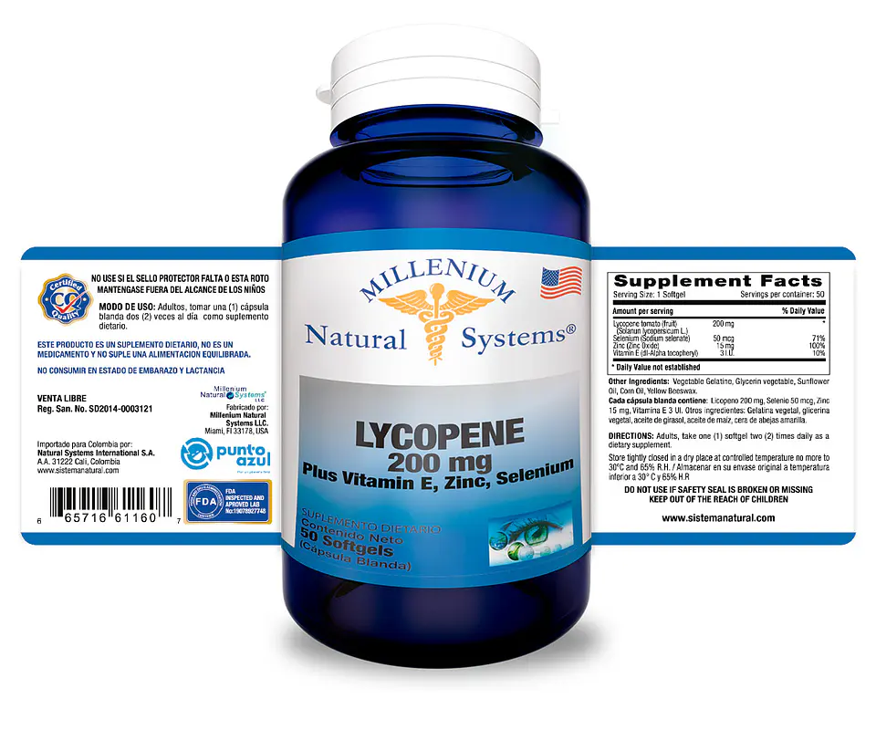 Lycopene 200 mg 50 Softgels Natural Systems 2