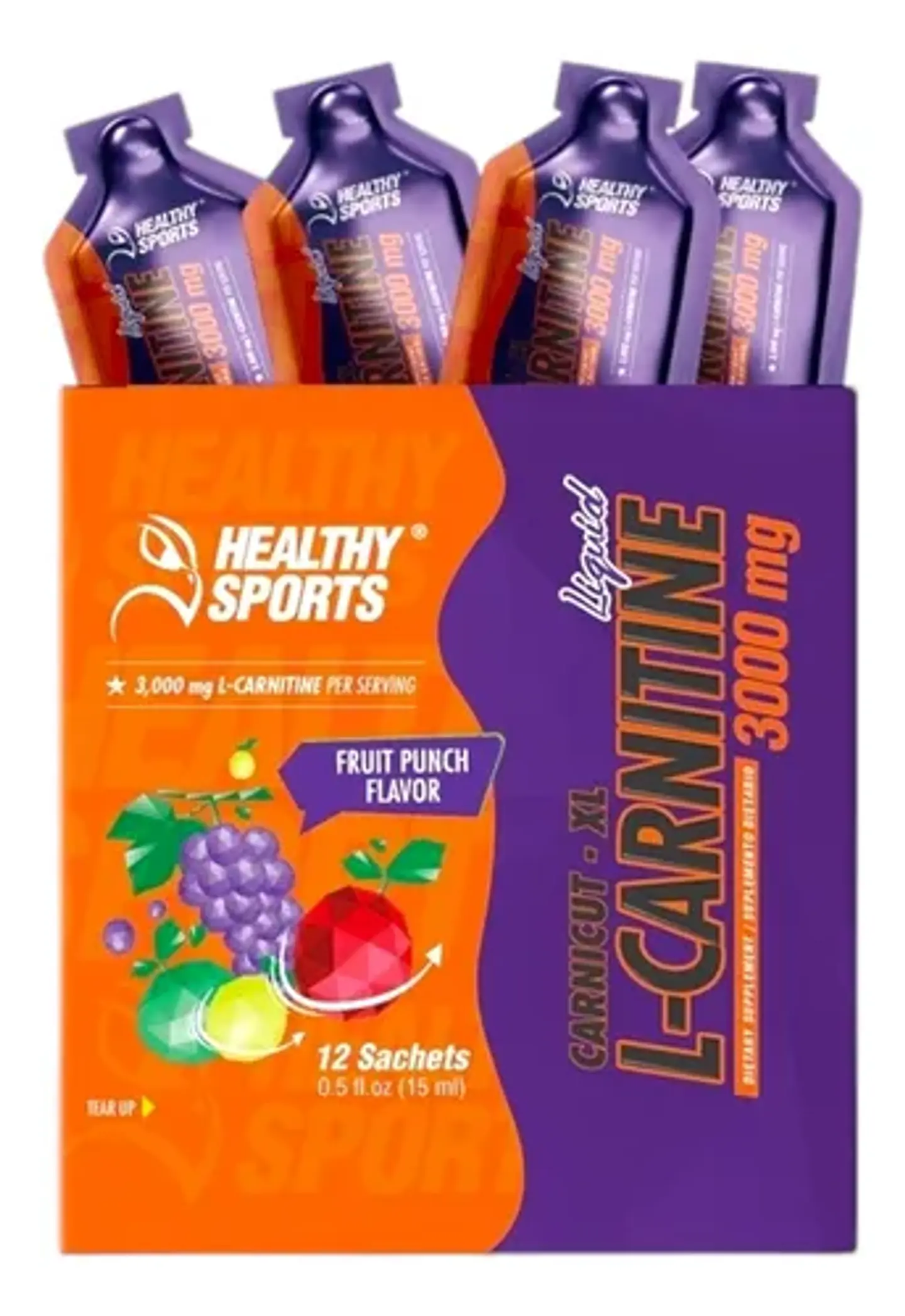 L-Carnitina Liquida 3000 mg 12 Sachets Healthy Sports 1
