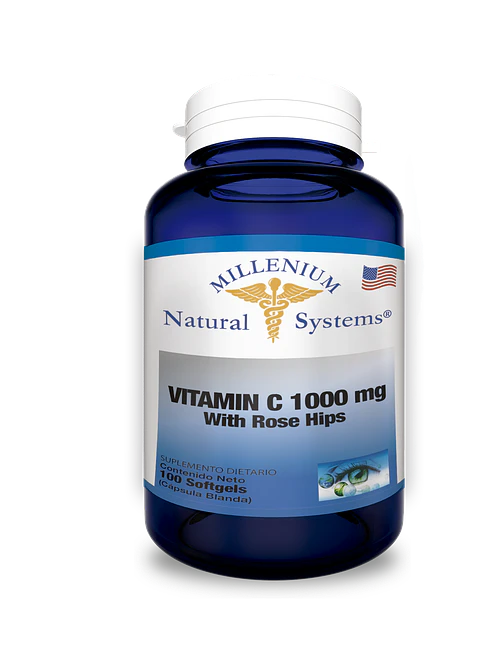 Vitamina C 1000 mg Rose Hips 100 Softgels