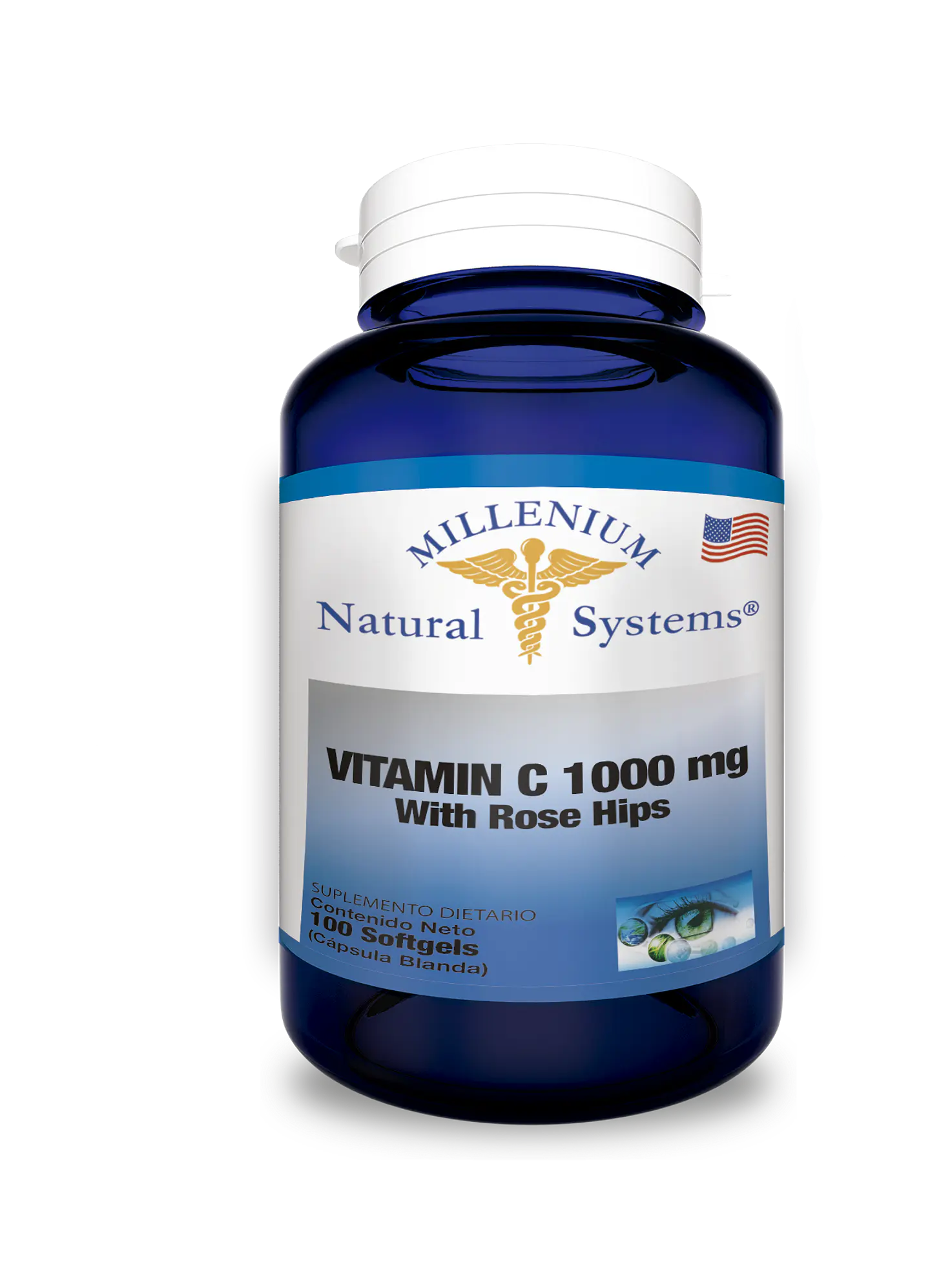 Vitamina C 1000 mg Rose Hips 100 Softgels 1