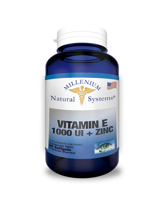 Vitamina E 1000 UI con Zinc 60 Softgels