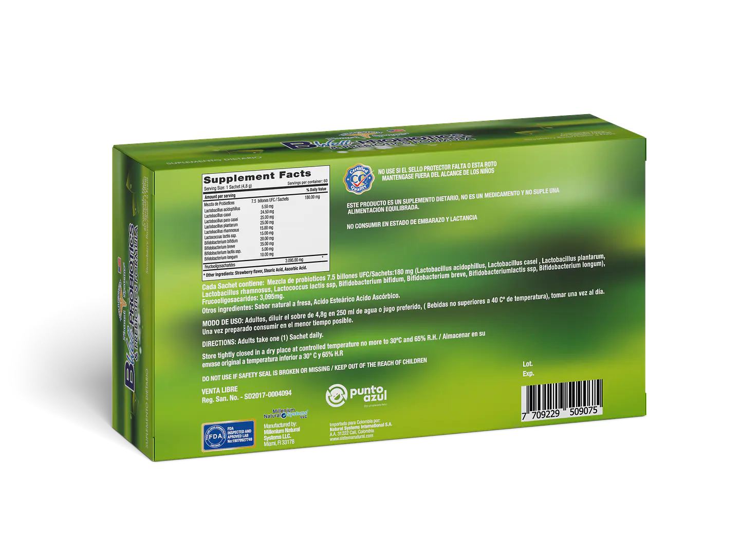 Bwell Probioticos & Prebioticos 60 Sobres 2