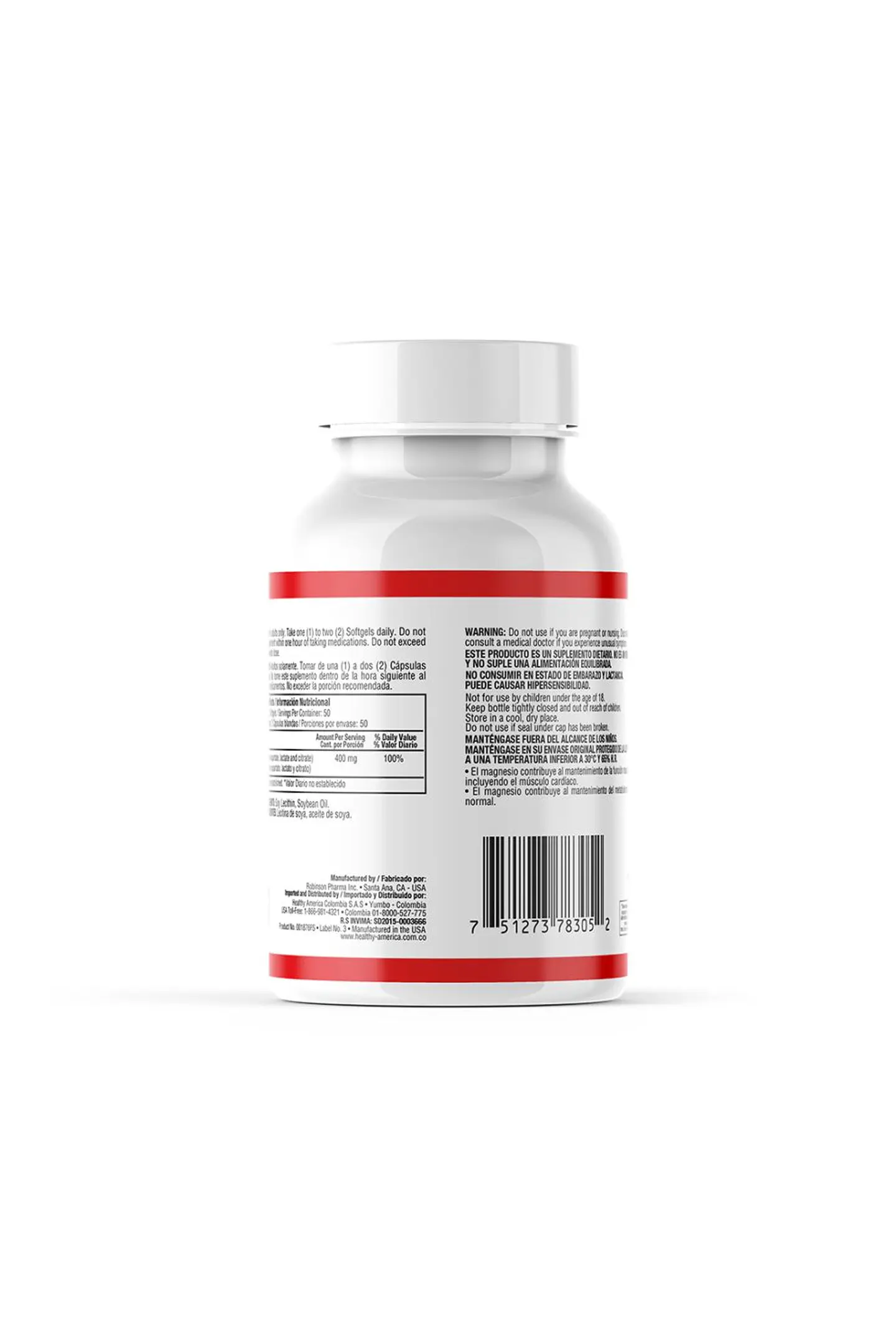 Super Magnesium 400 Mg 100Softgels Healthy America 3