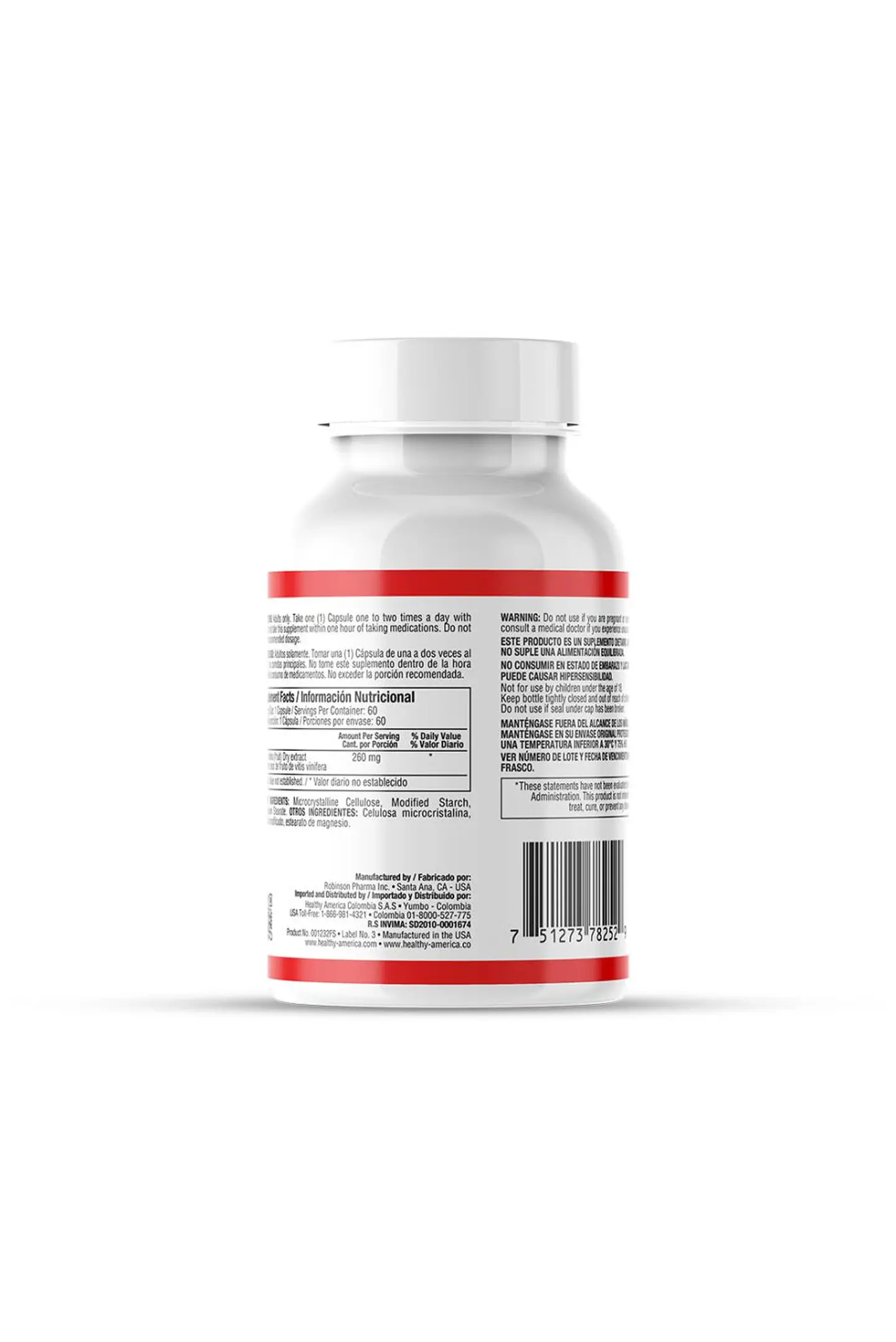 Reswine 60Capsulas Complex 260Mg Healthy America 2