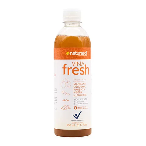 Vinagre con Manzana Jengibre, Cúrcuma y Pimienta Negra 500 ml Naturasol
