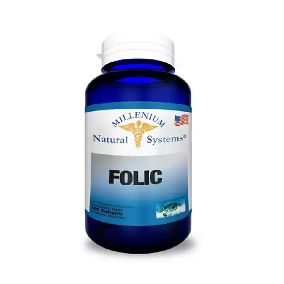 Folic x 100 Softgels Millenium Natural Systems 1