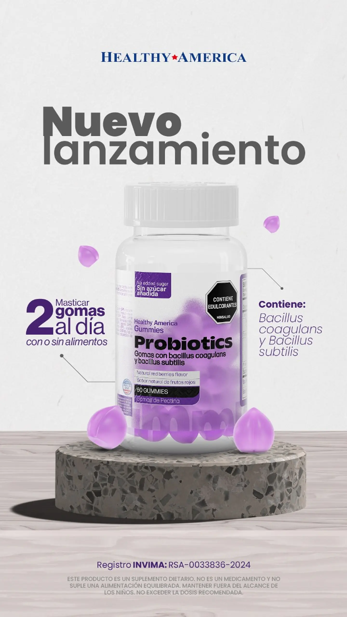 Probiotics 60 Gummies Healthy America 1
