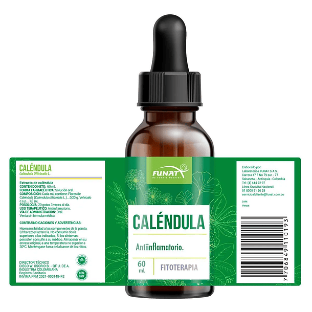Calendula Extract 60ml Funat Laboratories