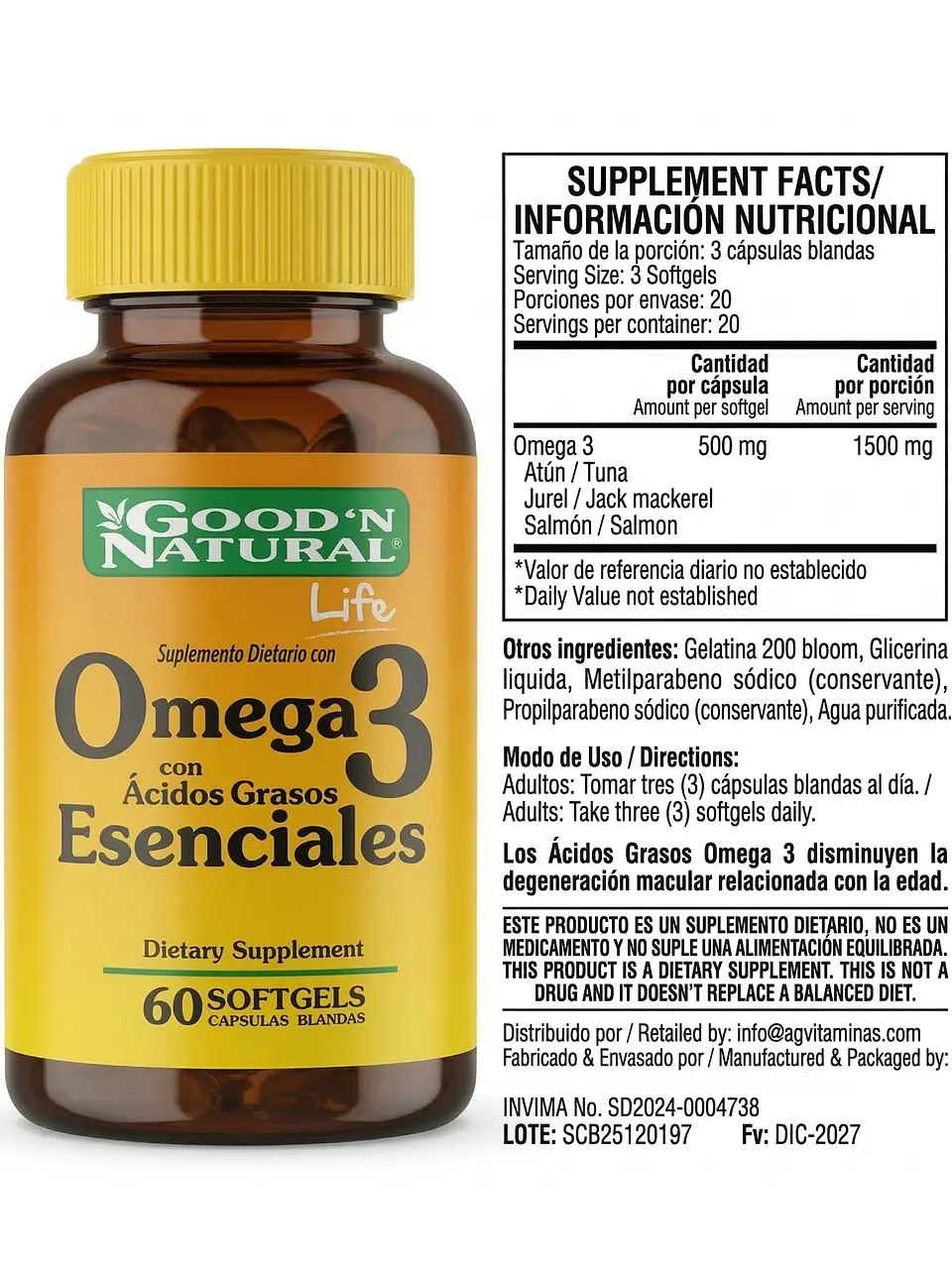 Omega 3 Fish Oil 60Softgels Good Natural 2