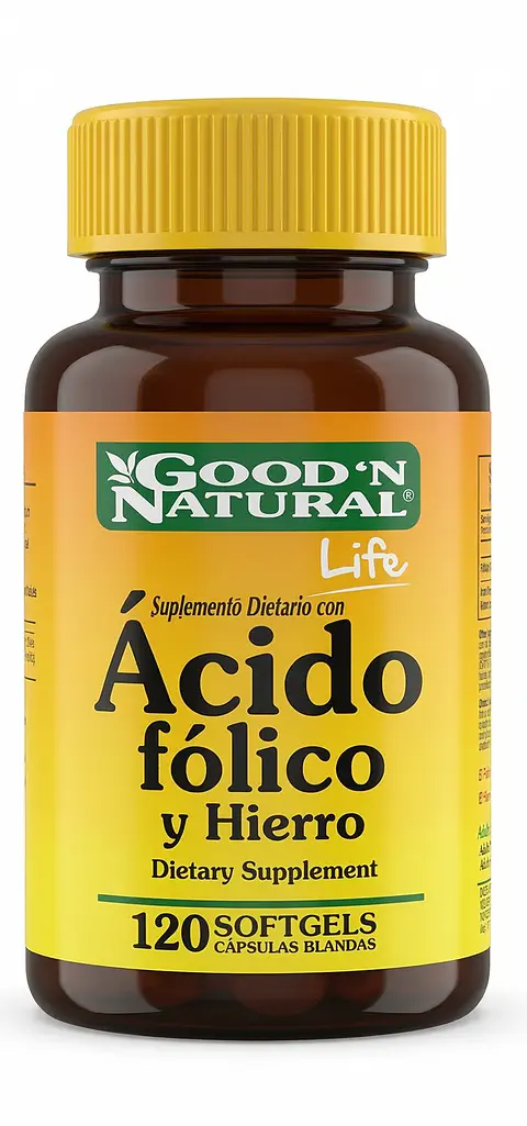Ácido Fólico y Hierro - Good´n Natural Life 120 Cápsulas