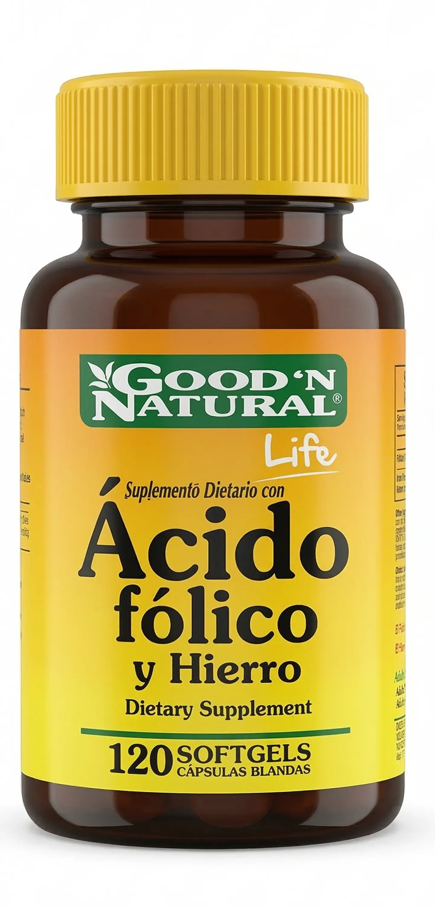 Ácido Fólico y Hierro - Good´n Natural Life 120 Cápsulas 1