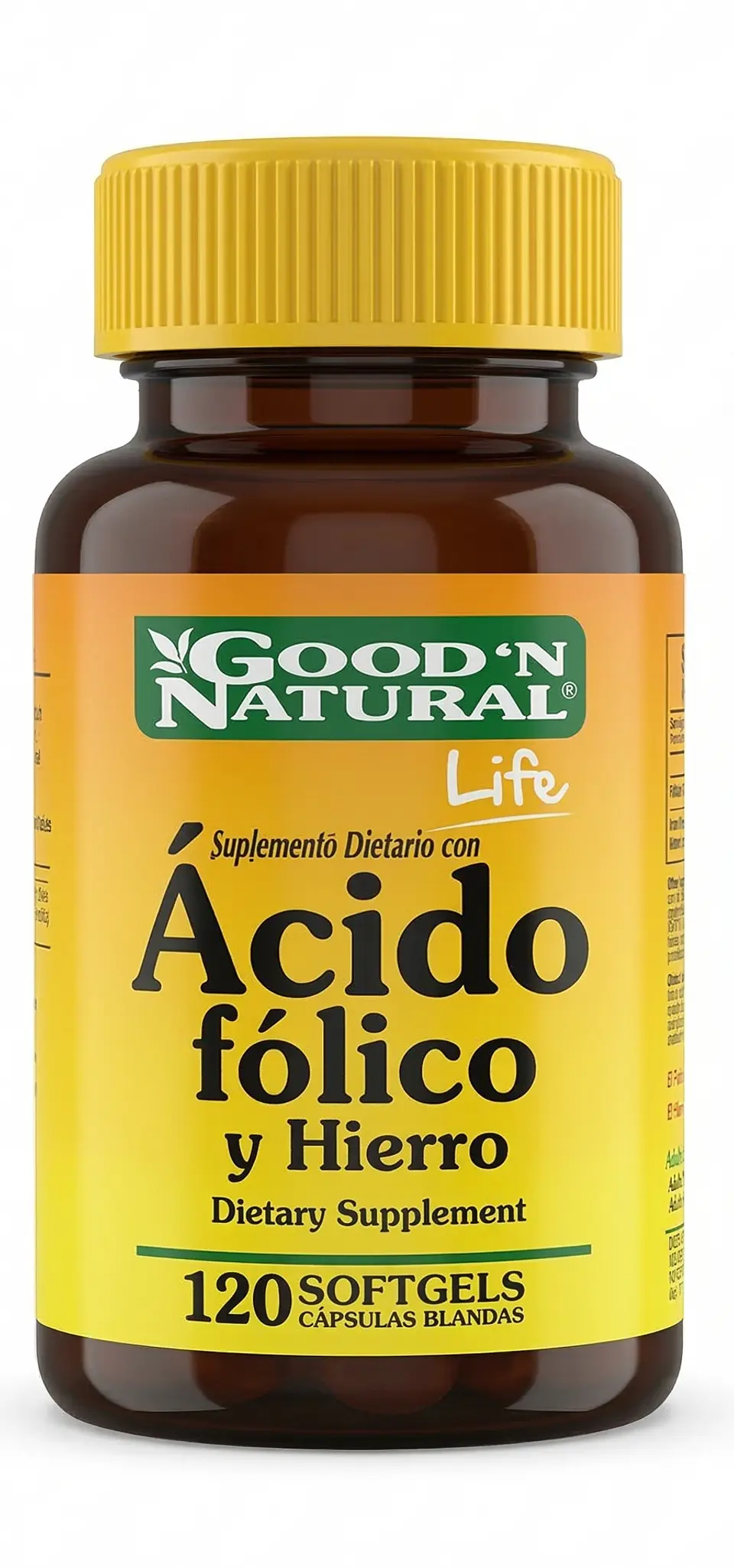 Ácido Fólico y Hierro - Good´n Natural Life 120 Cápsulas 1