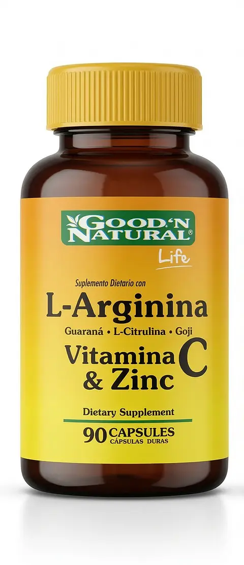L-Arginina L-Citrulina Goji Vitmaina C & Zinc Good´N Natural Life 90 Cápsulas