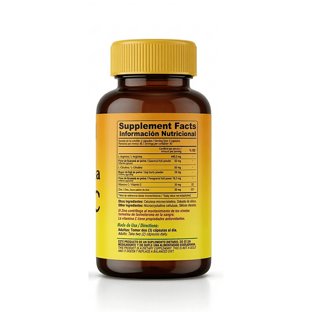 L-Arginina L-Citrulina Goji Vitmaina C & Zinc Good´N Natural Life 90 Cápsulas 2