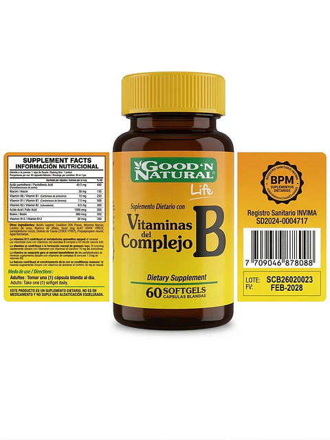 Vitaminas del Complejo B Good Natural Life 60 Softgels