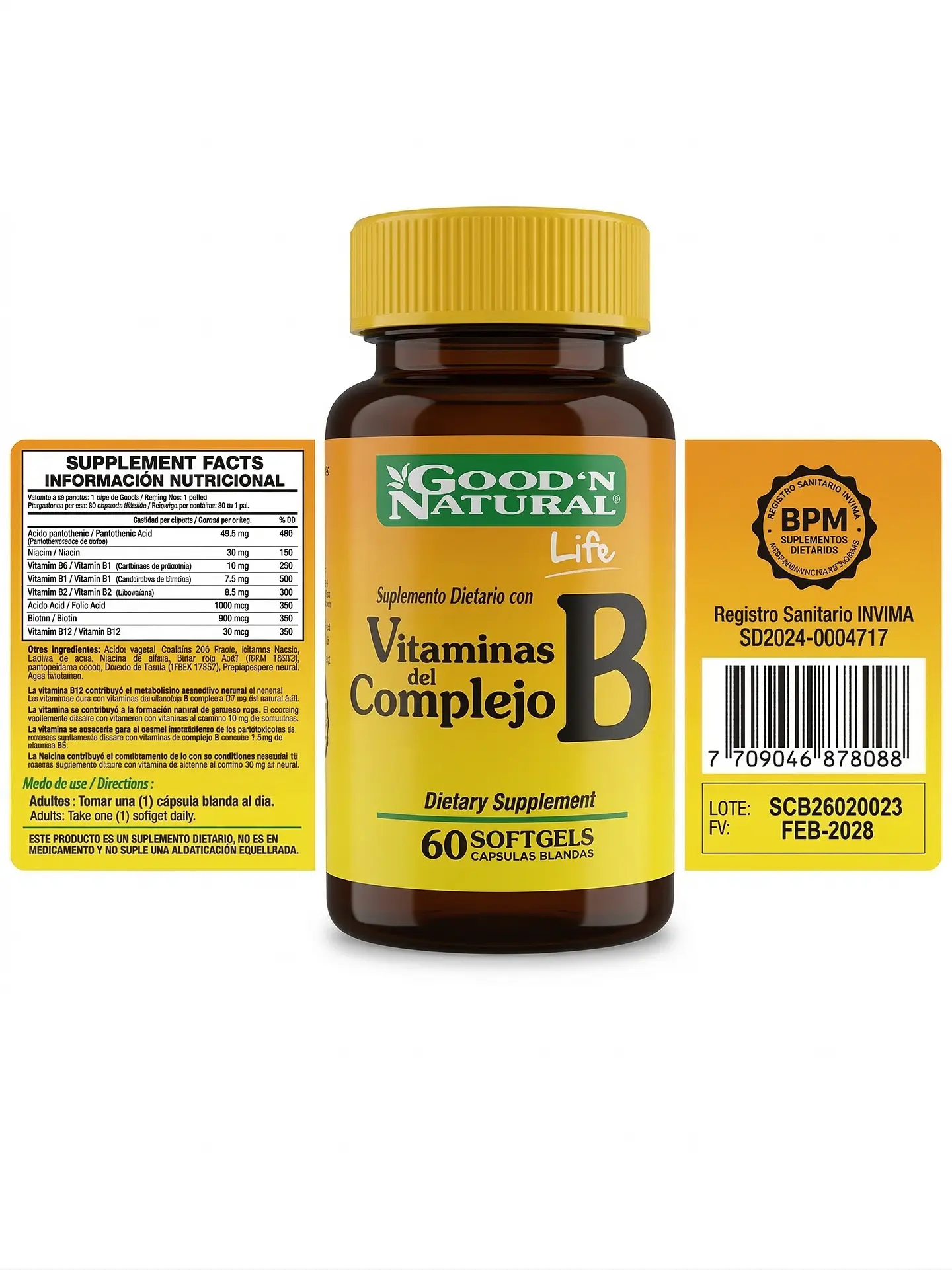 Vitaminas del Complejo B Good Natural Life 60 Softgels 2