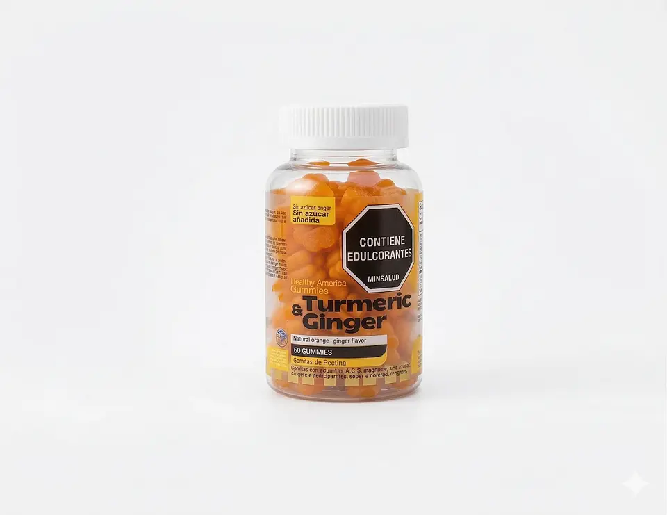 Turmeric & Ginger 60 Gummies Healthy America 1
